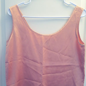 Anne Klein II orange/peach 100% silk tanktop/shell